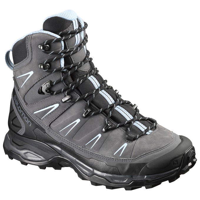 Salomon Israel X ULTRA TREK GTX® W - Womens Hiking Shoes - Black/Grey (QRET-03756)